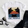 Women Cute Cat Striped Cute Face Clothing 2021 Funny Printing Animal Clothes Print Tshirt Female Tee Top Ladies Graphic Tshirt