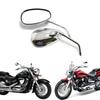 Motorcycle Mirror 10mm Universal Chrome Mirror Convex Oval Mirror for Fury Shadow Rebel VTX