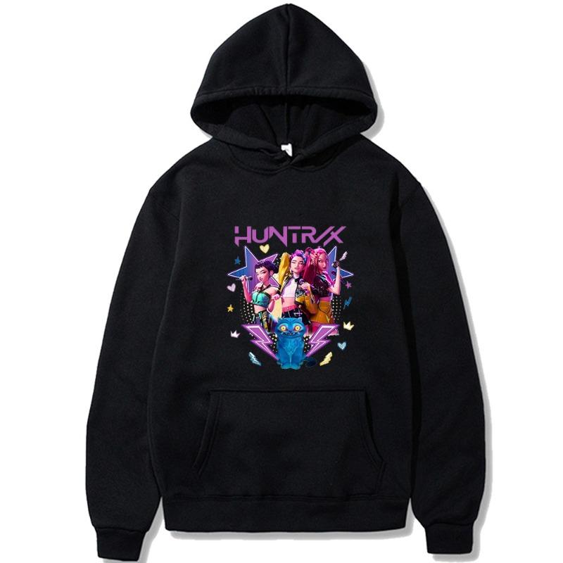 Women's Youthful Fashionable Winter Hooded Sweatshirt Loose Anime Witch Hunt Group Peripheral Printed Casual Sports Comfortable Sweatshirt