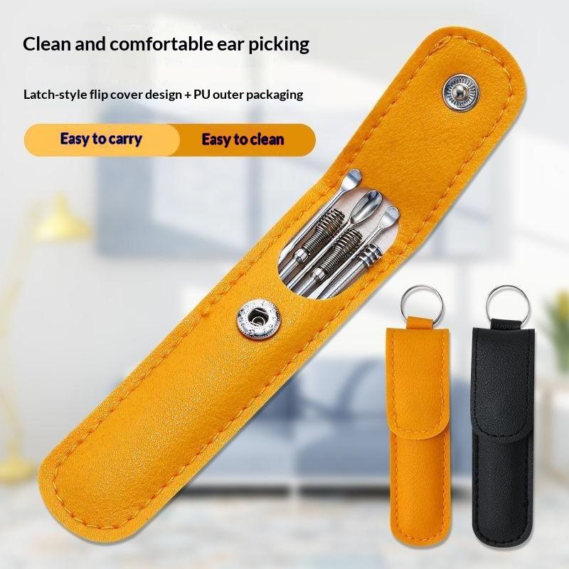 6Pcs Portable Stainless Steel Ear Cleaner Kit Durable Ear Spoons for Safe Earwax Cleaning Removal
