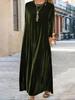 Abito di velluto da donna: Elegante, Spesso, Lungo Stile Coreano per Autunno/Inverno