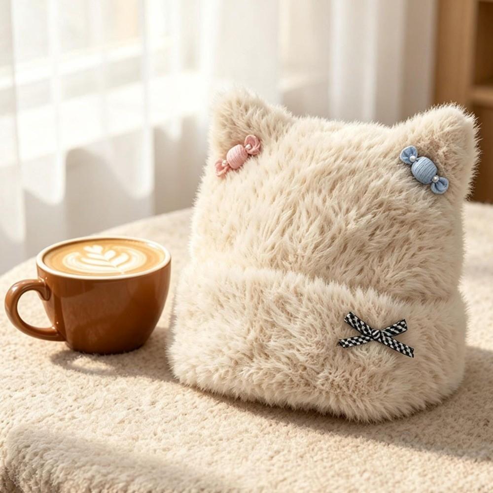 Soft Fuzzy Texture Plush Beanie Hat Warm And Cozy Fuzzy Winter Hat Women's Beanie Cap