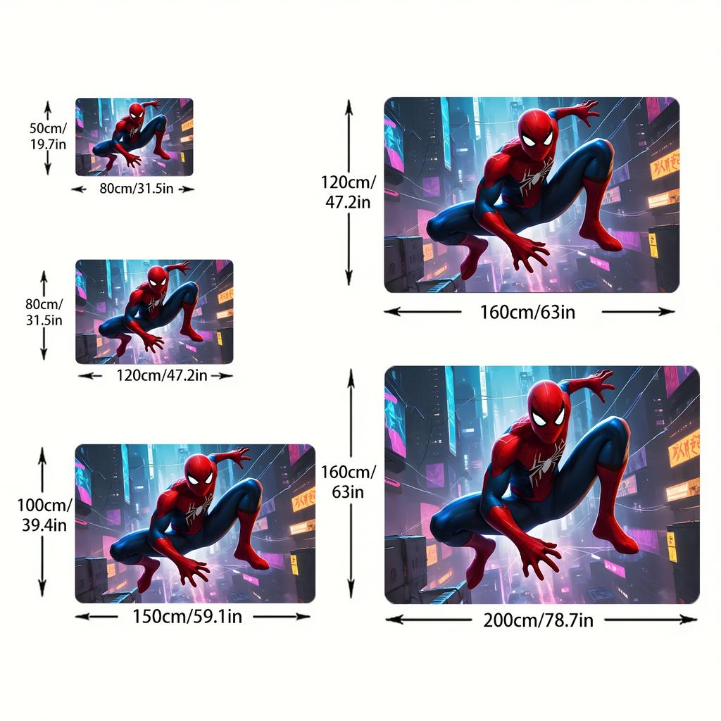 1pz Tappeto MARVEL Spider-Man Adatto per Porte, Soggiorno, Camera da Letto, Cucina, Corridoio e Bagno - Tappeto Rettangolare in Flanella c