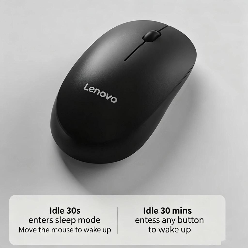 Lenovo Wireless Mouse M26 Black Rechargeable 2.4G Wireless Receiver Portable Office Laptop Computer Mouse