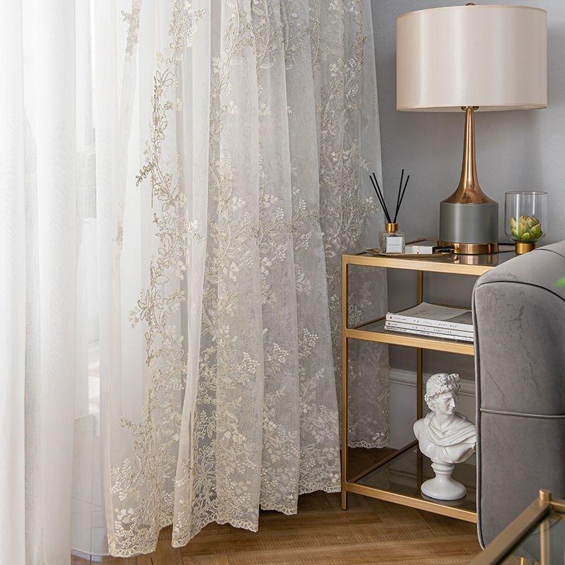 

Принцесса Ветер Вышивка Оконная Занавеска Белая Пряжа Полупрозрачная Разделительная Занавеска Кружево Эркер Балкон Гостиная Готовая Занавеска Пряжа