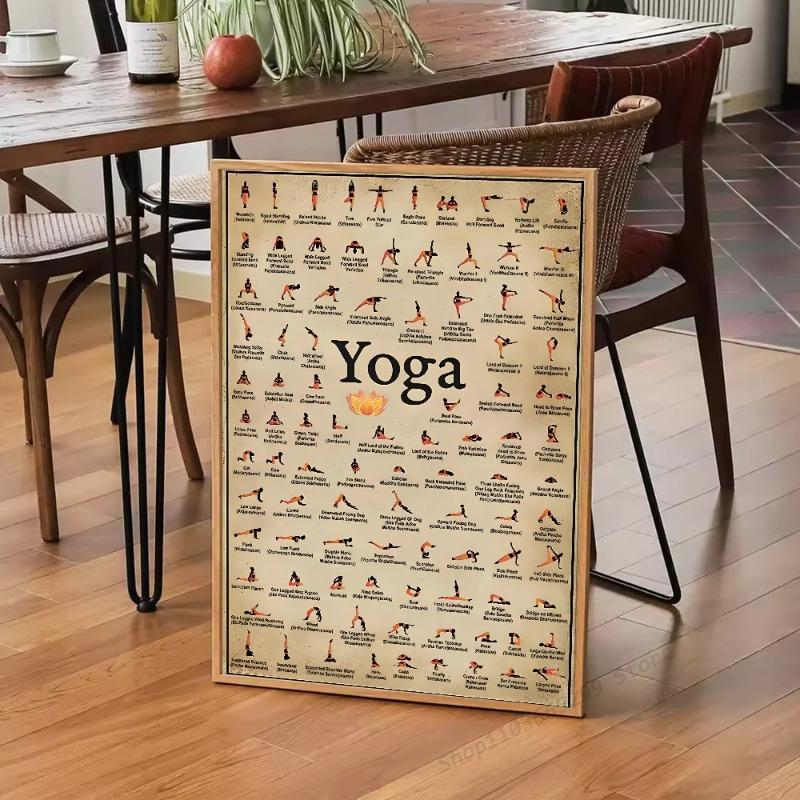 1pc Gym Yoga Poster Paper Print Home Bedroom Entrance Bar Cafe Art Painting Decoration