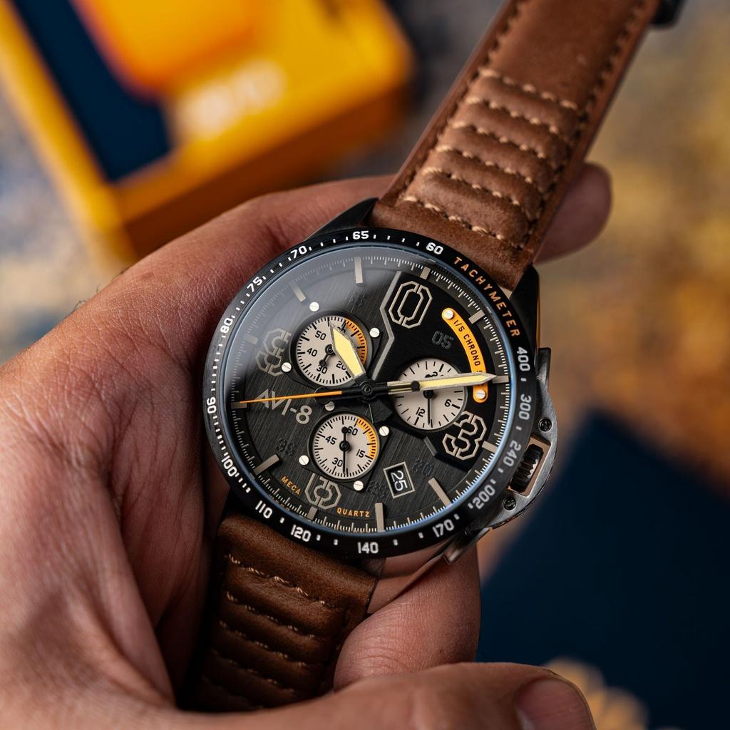 AVI-8 Pánské hodinky P-51 Mustang Blakeslee Chronograph Imperial War Museums Edition Lambeth Black Dial Quartz AV-4077-07