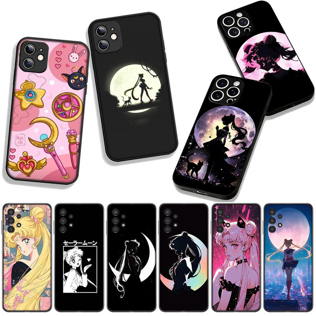 for Motorola Moto G04 G13 G14 G22 G23 G20 G32 G34 G35 G64 G82 G84 G53 G60 G72 E14 E15 E13 Case Cat Sailors Beautiful Girl Moon