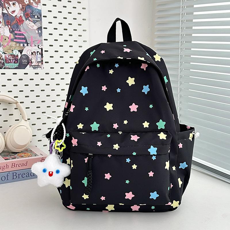 New high-value, fresh and sweet, colored star backpack, high school student large-capacity backpack