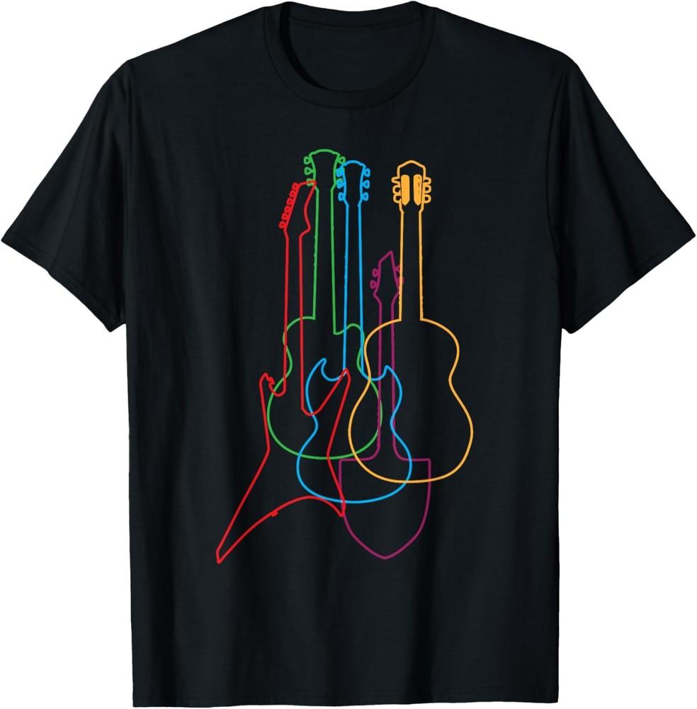

Colored Guitars Electric Acoustic Classical Gift T-ShirtBlackSUnisex - Unisex T-Shirt S