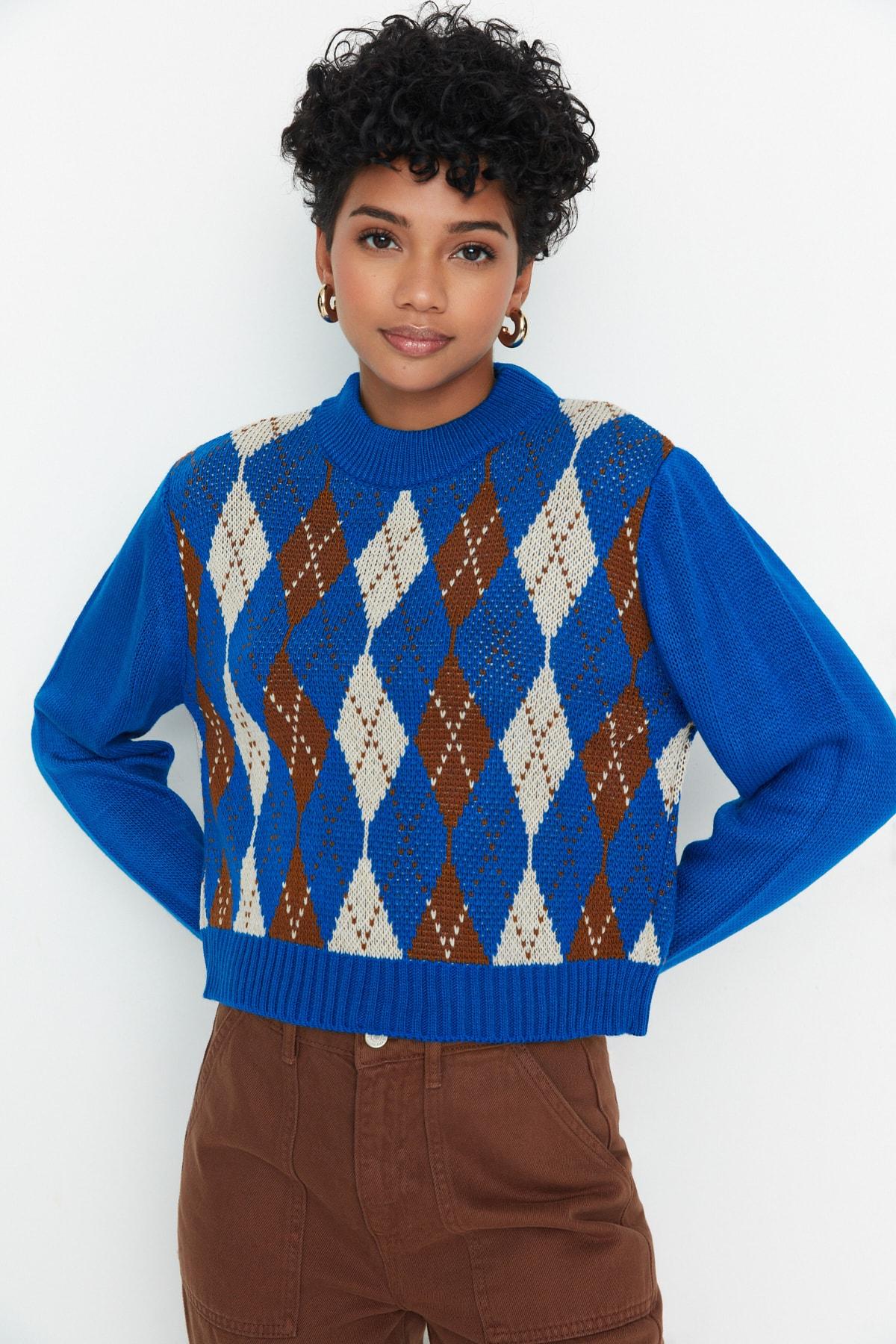 

Свитер - Синий - Классический крой