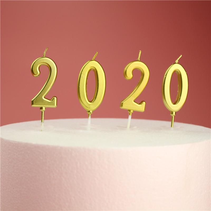 Gold Number Candles (0–9) – Multi-color Smokeless Birthday Set in PVC Box.