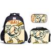 Creative Broken Wall Baseball Three-Piece Set 3D Visual Effect Design Printing School Bag Meal Bag Pencil Bag Combination Set