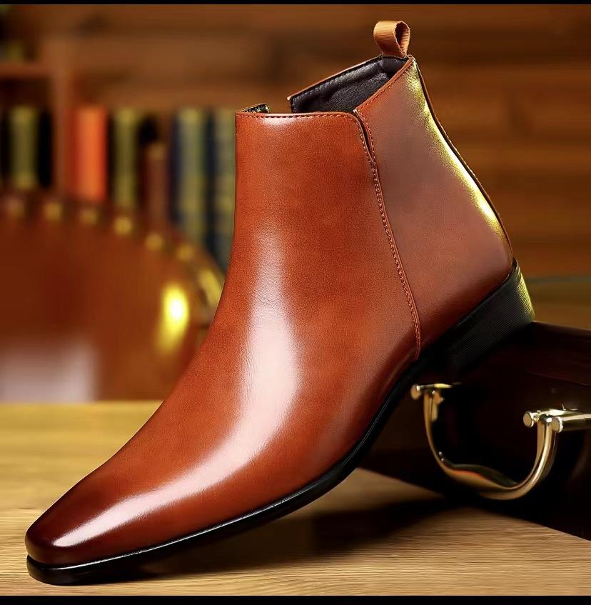 High Quality New Men's Boots Classics Chelsea Boots 2026 Luxury High Top Leather Boot Fashion Casual Ankle Boots Men Dress Shoes