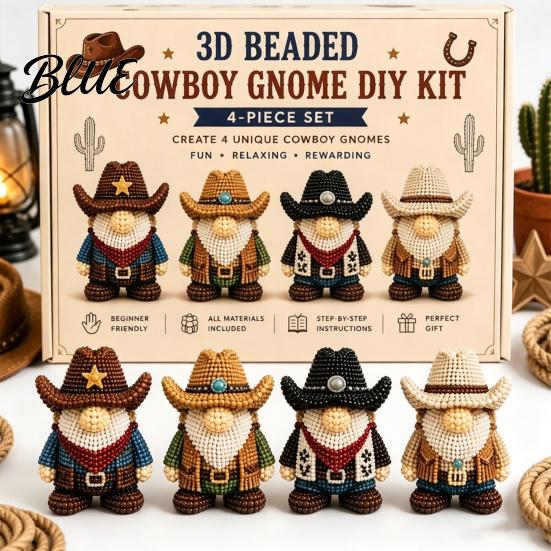 DIY Animal Craft Kit Tiny 3D Beaded Kit Petite Gnome Creative 4-Pack Miniature Display Pieces Goblin Beading Set with Instructions Handmade