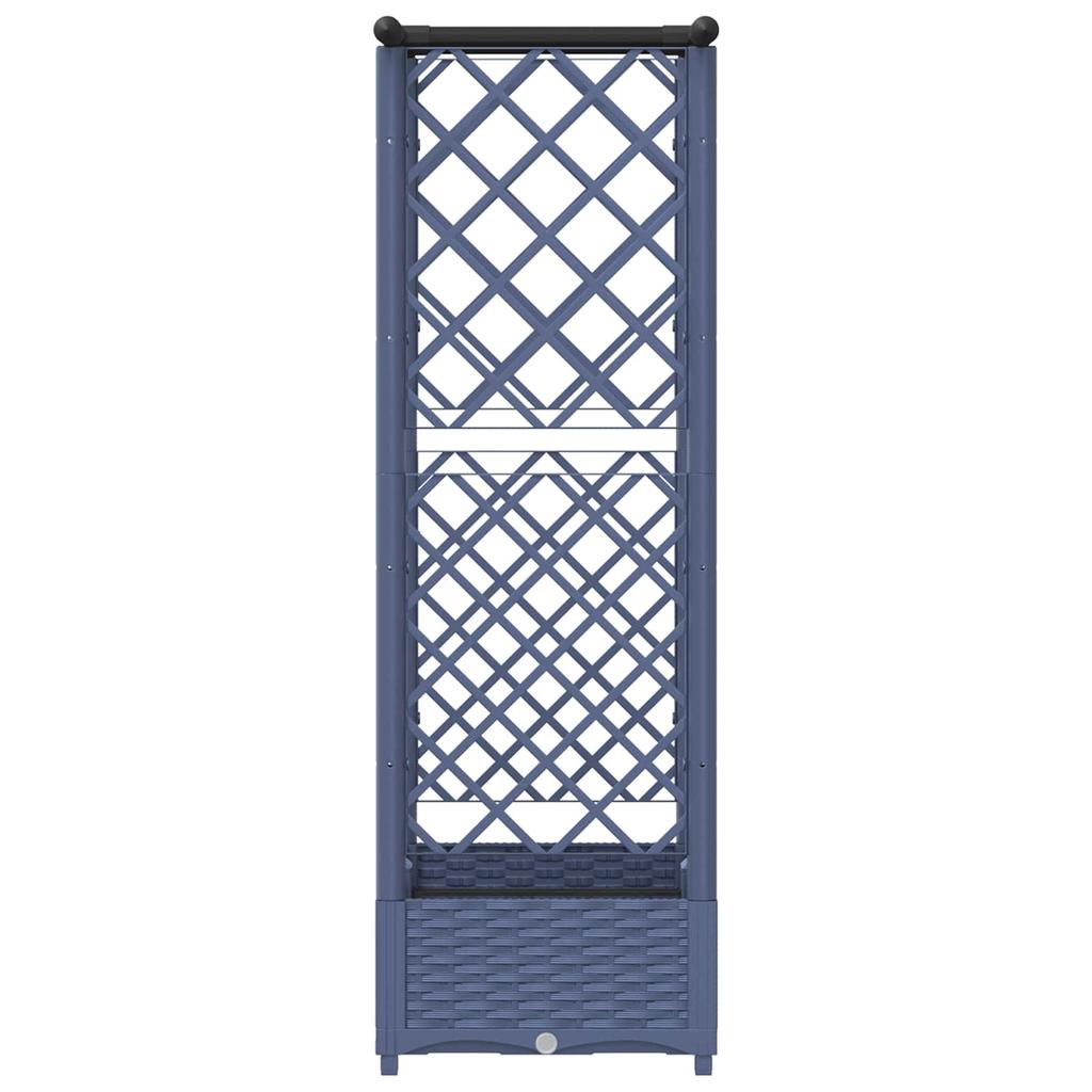 Raised Garden Bed with Trellis and Hanging Roof Gray 122.5 X 40 X 123 Cm PP