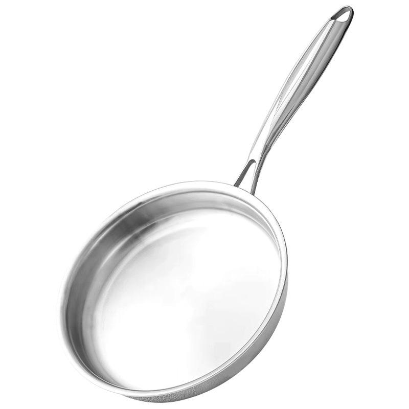 304 Edelstahl Antihaft-Pfanne, Verdickte Drei-Schicht-Flachbodenpfanne, Perfekt für den Haushalt zum Wok-Braten