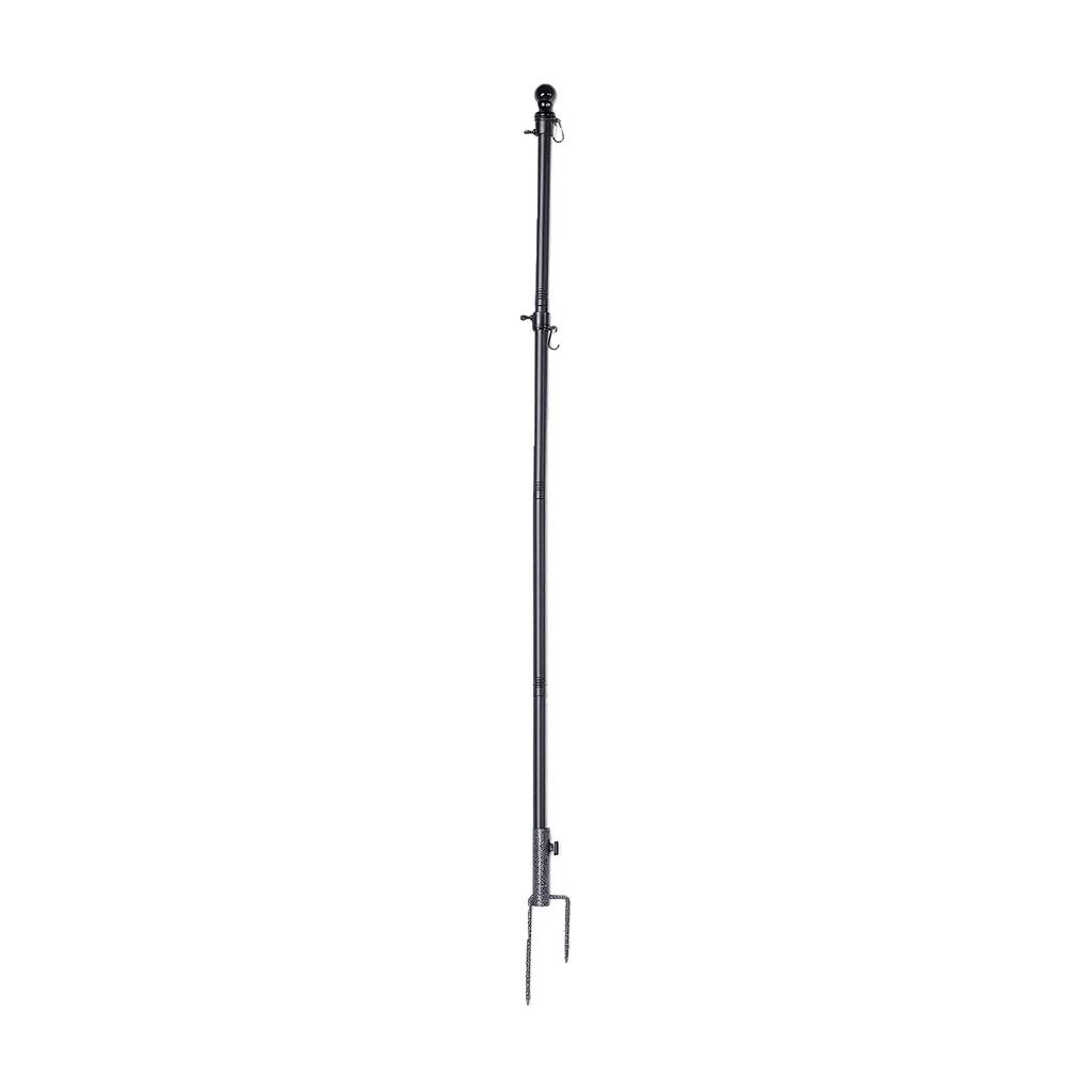 Heavy Duty Flag Pole Kit 360 Degree Swivel Two Installation Methods Adjustable Flag Pole Ground Stake