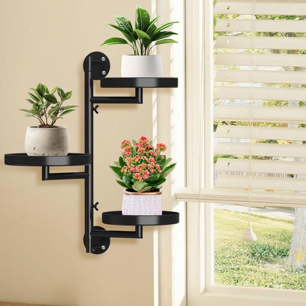 Rotating Window Plants Stand Metal Indoor Plant Shelves New Plant Wall Shelf  Modern Decor