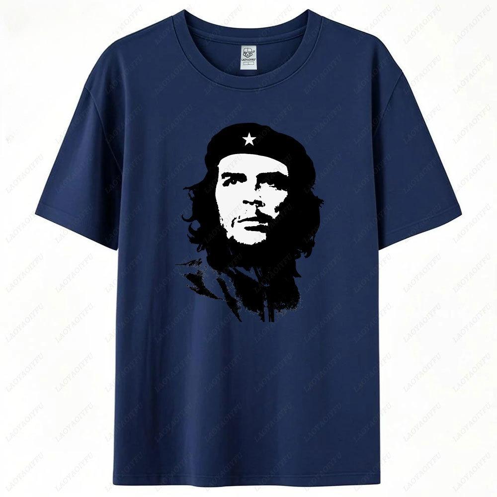 T-shirt Oversize Vintage Silhouette Che Guevara T-shirt Graphique Révolutionnaire Rétro Streetwear Punk Haut en Coton Lourd