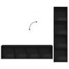 3 Piece Bookshelf Black Oak Effect 36 x 30 x 143 cm