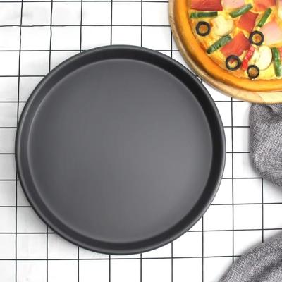 3Pcs/Set Carbon Steel Pizza Pan Non-Stick Easy Demoulding Pizza Oven Tray Easy To Clean Professional Shallow Round Pizza Plate