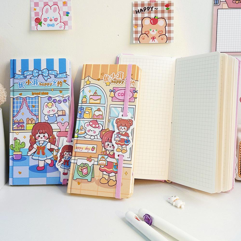 Cute Creative A6 Grid Notebook - Small, High-Value Banded Diary