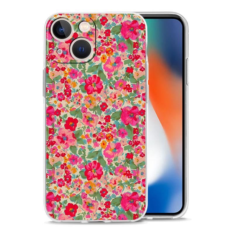 Handyhülle Für iPhone 17 Hüllen iPhone Air 16 15 12 13 14 Pro Max 7 8 Plus 16Pro iPhone11 Klare Weiche Hülle Blumenkunst