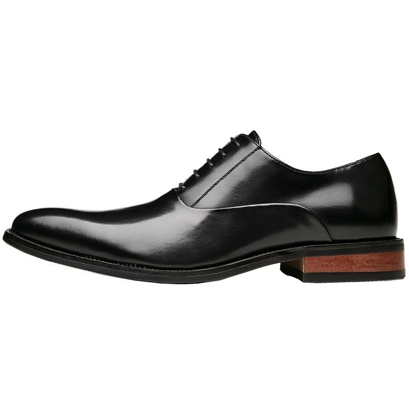 Leather Shoes Men's Genuine Leather 2025 New Japanese Gentleman Business Dress Leather Shoes Youth Casual Wooden Root Oxford Single Shoes