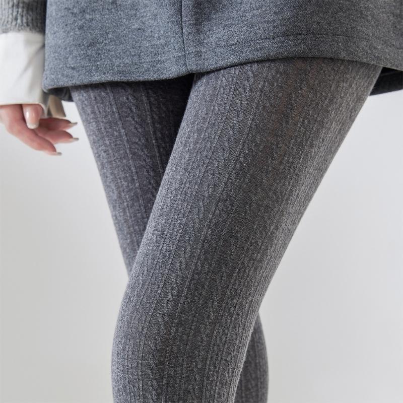 Elastic High Waist Cotton Knit Tights With Wheat Pattern Textured Design Pantyhose For Women Autumn Winter Essential