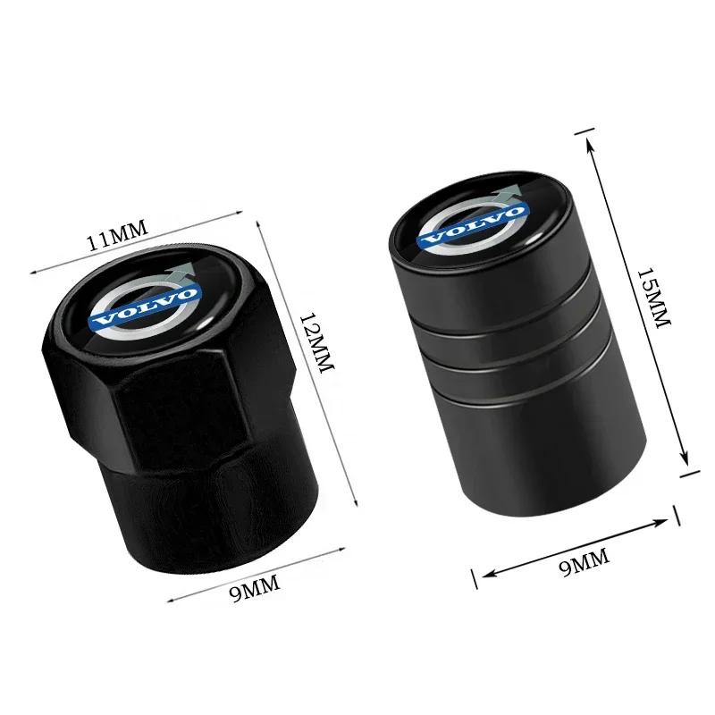 nwvfk6 4Pcs Car Valve Caps Wheel Tires Air Tyre Stem Protective Cover For Volvo XC90 XC60 D5 D2 S90 S80 S70 T5 T6 T8 V40 V60 V50 D6