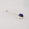 Natural Lapis Lazuli Gemstone 925 Sterling Silver Necklace Handcrafted Jewelry Women's Long Pendant 1.79" PP-69-32