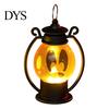 Indoor Outdoor Lighting Halloween Ghost Face Night Light, Portable Retro LED Lamp with Hanging Light Ring, Battery Operated Vintage Horse Lantern for