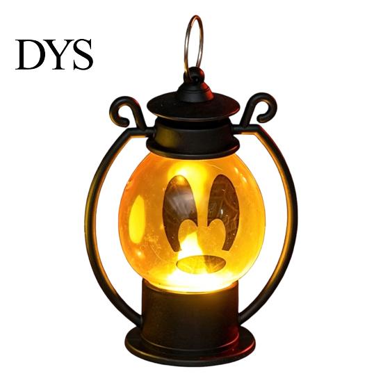 Indoor Outdoor Lighting Halloween Ghost Face Night Light, Portable Retro LED Lamp with Hanging Light Ring, Battery Operated Vintage Horse Lantern for