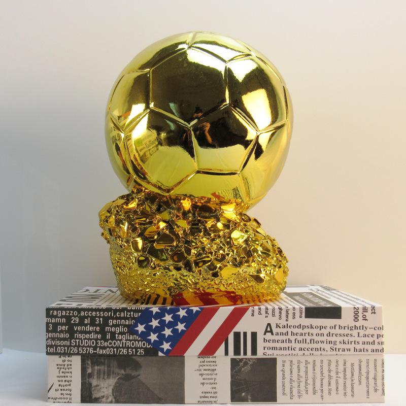 Ballon d'Or Trophy Ornament: Resin Football Craft, 2022 World Cup Souvenir, In Stock
