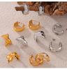 Gold Plated Geometric Titanium Steel Earrings - Elegant Cool Style for Women