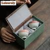 120ML Aurora Kiln Change Red Blue Glaze Teacup Coffee Mug Tea Bowl Mug Fragrance Cup Jianzhan Master Cup Tea Services Supplies