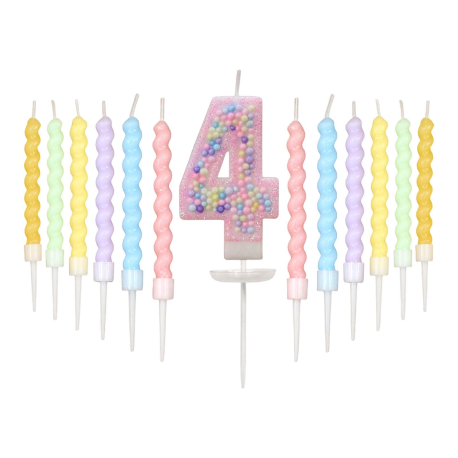 

Macaron Colored Ball Threaded Candle Set Birthday Candle Decoration One Size