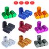 BFL1 4Pcs Knurling Style Tire Valve Cap Aluminum Silver Car Tire Valve Stems Cap Tire Wheel Stem Air Valve Cap