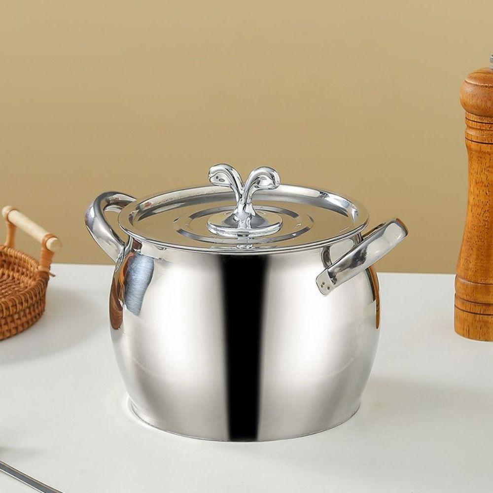 Stainless Steel Lard Strainer Tank Binaural Handle Lard Storage Can Durable Oil Filter Pot  Cooking
