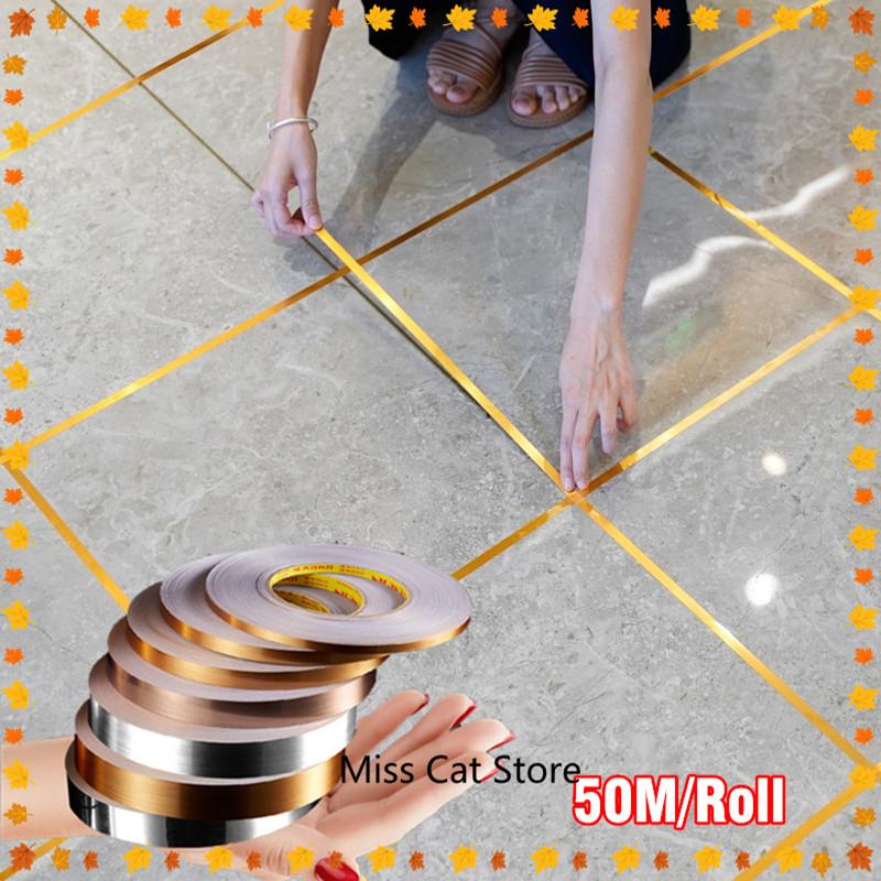 Buy 0.5/1/2*5000cm Home Decoration Tile Gap Tape selfadhesive tape Floor Wall Waterproof
