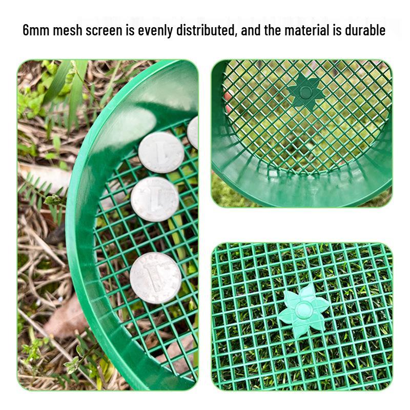 Green Soil Sieve: Plastic Gardening Tool for Filtering Soil, Stones, Gravel, and Particles – Ideal for Planting Succulents.