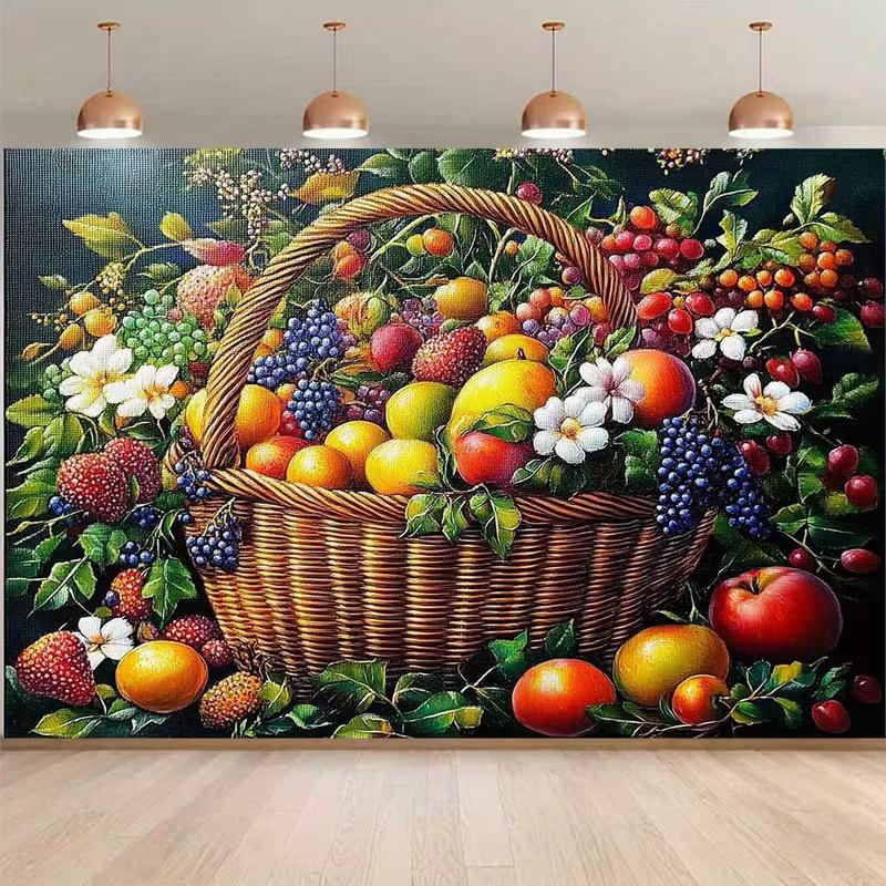 

2D Abundant Summer Fruits Backdrop Classic Oil Painting Style Studio Photography Background 47.2x31.5inch/120*80cm