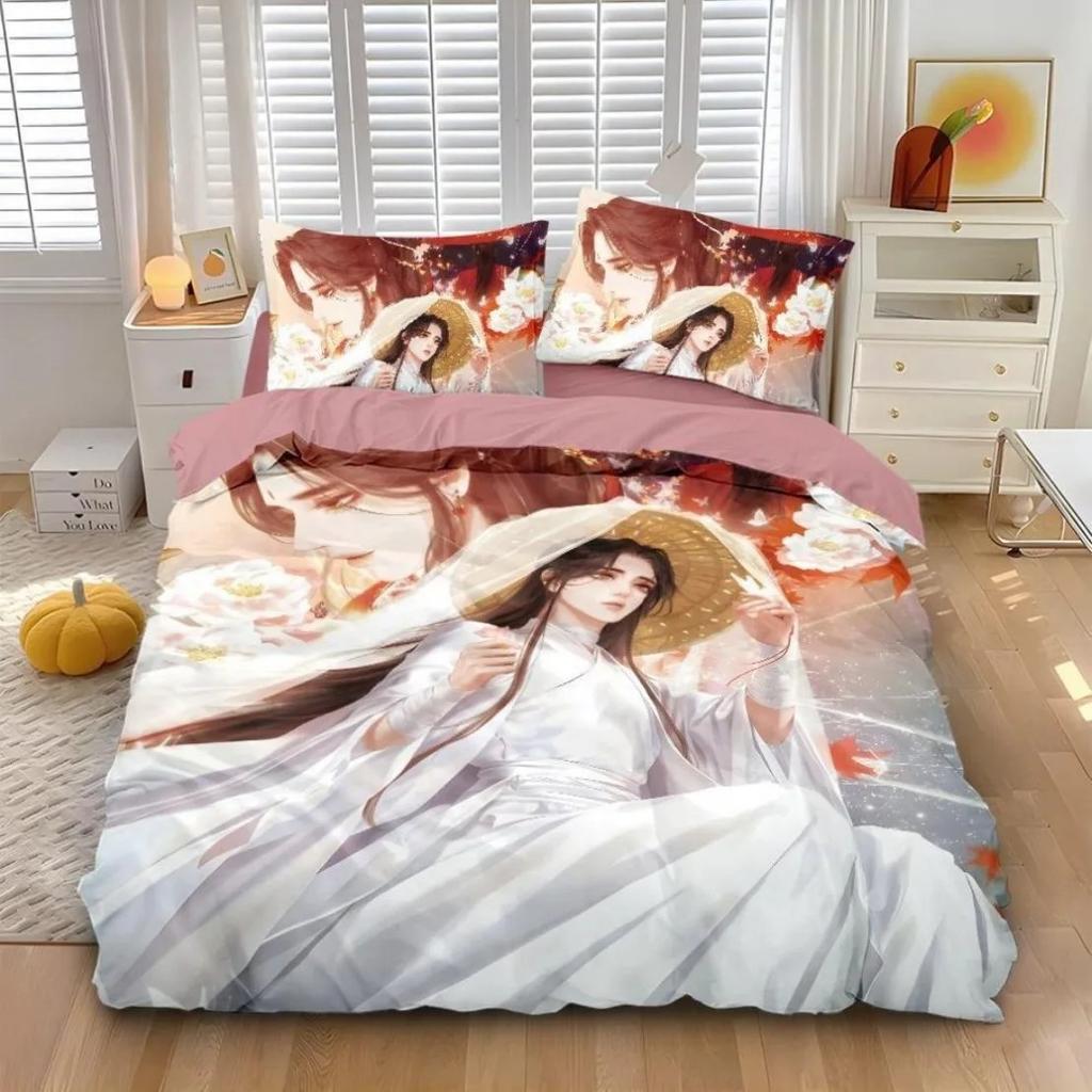 Heaven official’s blessing Duvet cover pillowcase All seasons oversize bed sheet three piece set Full Size Anime