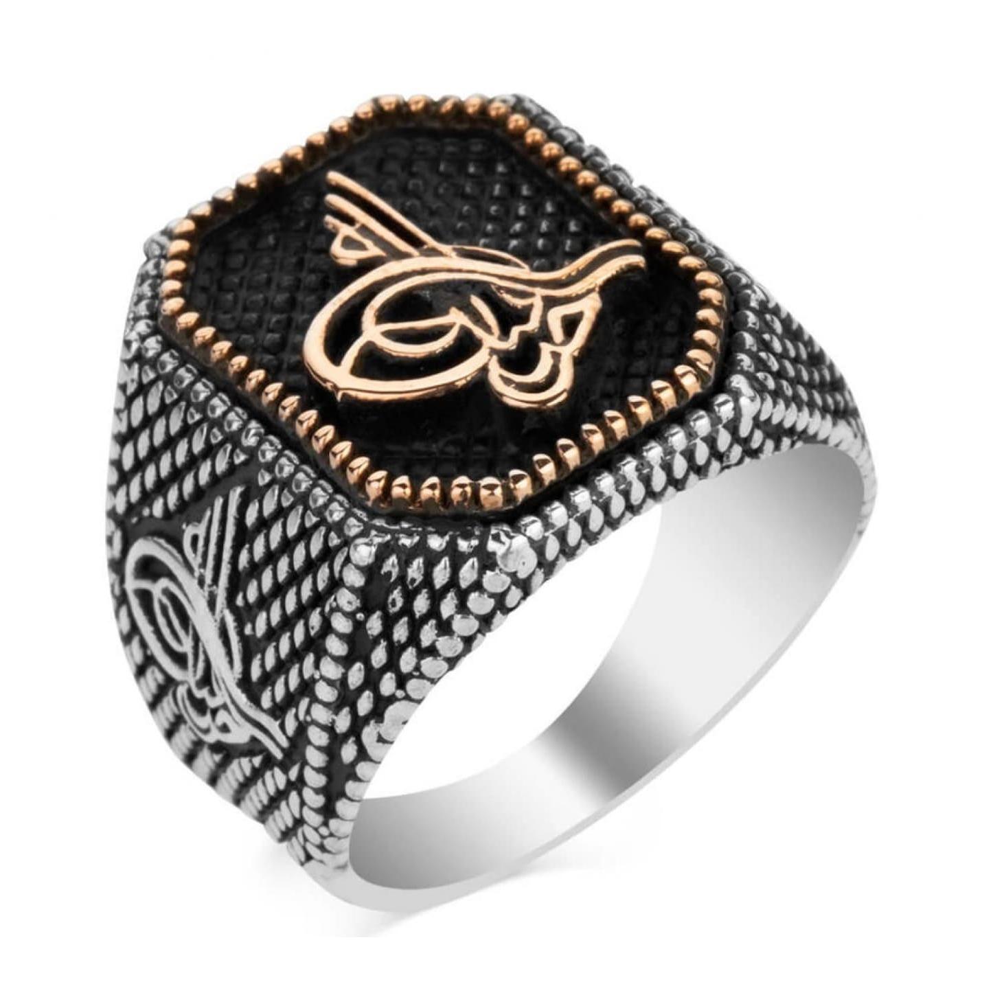 

Серебряное мужское кольцо Tugra с фигурным османским узором Tugra