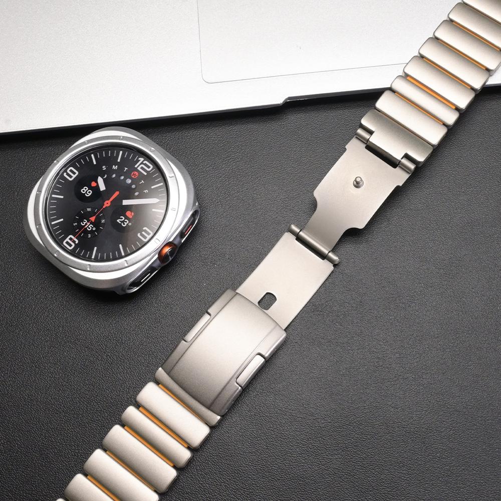 Titanium Band for Samsung Galaxy Watch 8 Calssic 46mm 8 44mm 40mm Metal Rubber Strap for Galaxy Watch Ultra 2025 Luxury Bracelet