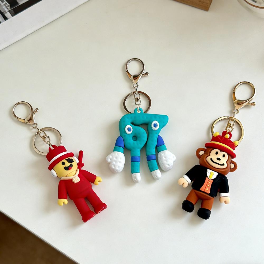 Steal A Brainrot No. 67 Keychain Anime Cartoon Hat Monkey Blue 67 Italian Brainrot Keyring Birthday Christmas New Year Gifts