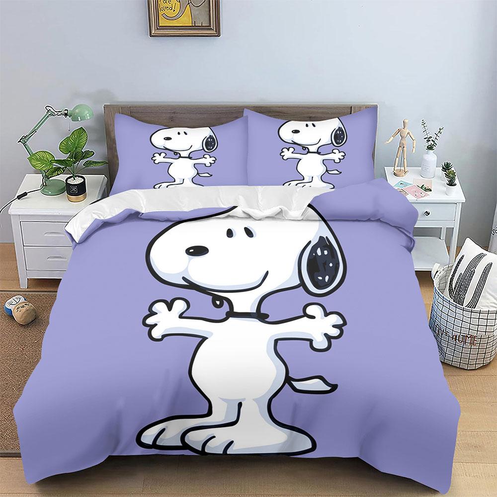 Cartoon Snoopy Bedding Sets 3D Print Comforter Cover Bed Cover Duvet Cover Pillow Case 2-3 Pieces Sets Kids Adult Size