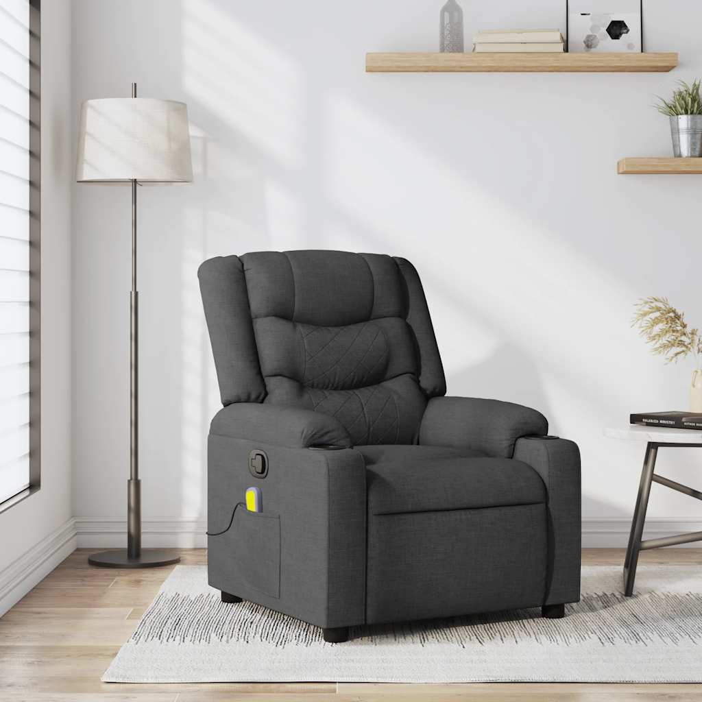 Vidaxl Schlafsofa mit Massagefunktion, Dunkelgrau, Stoffbezug