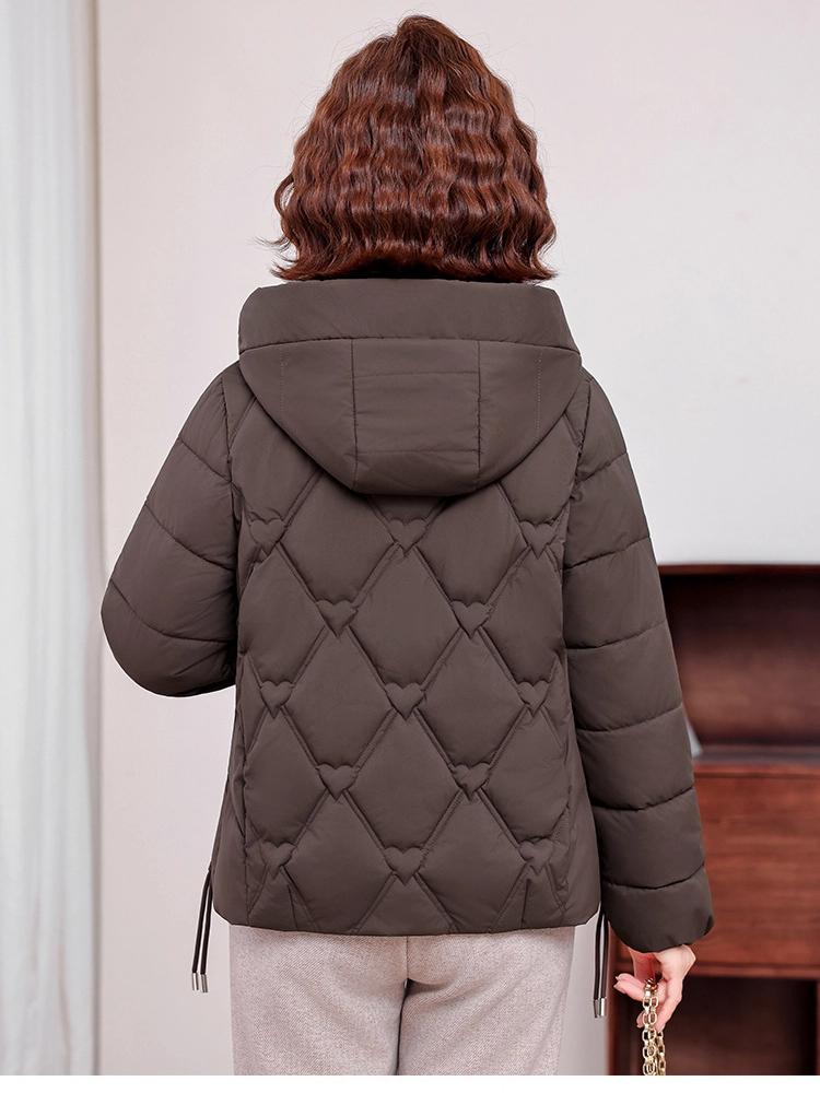 Jachetă de iarnă groasă și călduroasă pentru femei, scurtă, cu glugă detașabilă, rezistentă la vânt